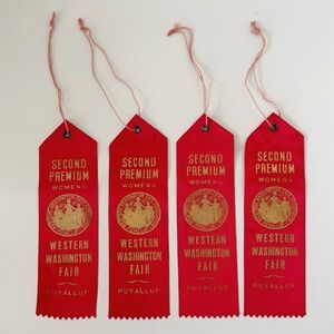 1950’s Western Washington Fair Red Ribbons - Quilt Exhibition